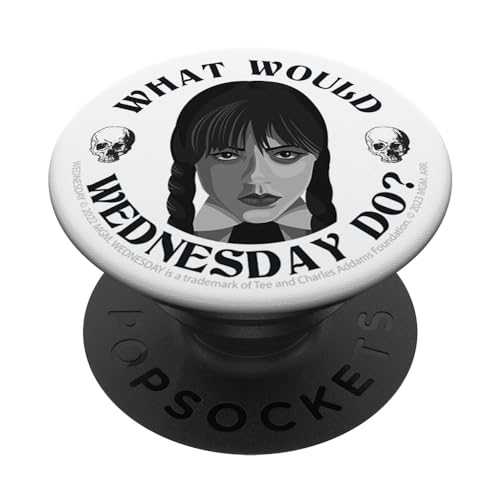 Wednesday What Would Wednesday Do? Skull Shaded Portrait PopSockets mit austauschbarem PopGrip von Wednesday
