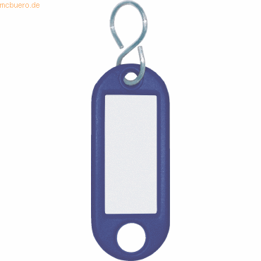 100 x Wedo Schlüsselanhänger Kunststoff mit S-Haken blau von Wedo