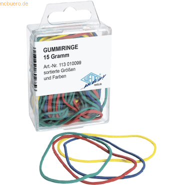 5 x Wedo Gummiringe farbig sortiert Inhalt 15g / ca. 80 Stück 5 x Wedo Gummiringe farbig sortiert Inhalt 15g / ca. 80 Stück von Wedo