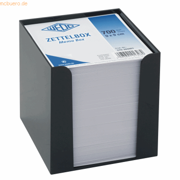 6 x Wedo Zettelbox 9,5x9,5cm schwarz von Wedo