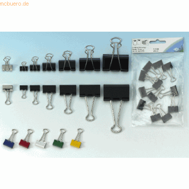 Wedo Foldback-Klammer 19mm farbig sortiert VE=12 Stück von Wedo