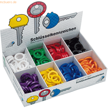 Wedo Schlüsselkennringe 24mm farbig sortiert VE=200 Stück von Wedo