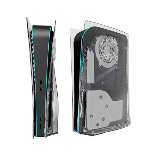 Wedorat Faceplate für PS5 Konsole Platte mit Kühlöffnungen für PS5 Disc Edition Cover für Seitenplatten Verkleidung für Playstation 5 Ersatz Seite Panels Hard, Anti-Kratz Staubdichtes Transparent von Wedorat
