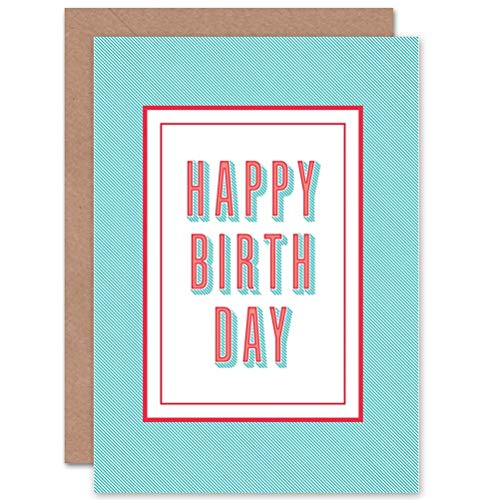 CARD BIRTHDAY TYPOGRAPH RED BLUE GIFT von Wee Blue Coo