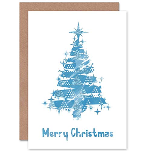 CHRISTMAS XMAS COOL BLUE TREE NEW ART GREETINGS GIFT CARD von Wee Blue Coo