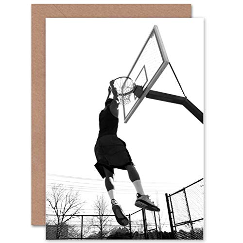 Wee Blue Coo Basketball Hoop Slam Dunk Sport Birthday Sealed Greeting Card Plus Envelope Blank inside von Wee Blue Coo