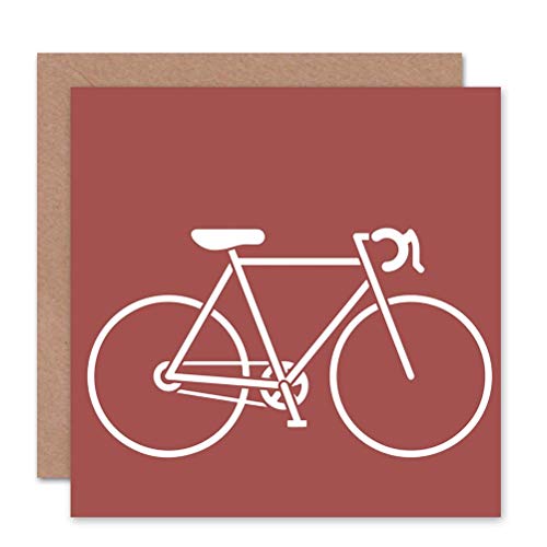 Wee Blue Coo Bicycle Silhouette Birthday Art Sealed Greeting Card Plus Envelope Blank inside Fahrrad von Wee Blue Coo