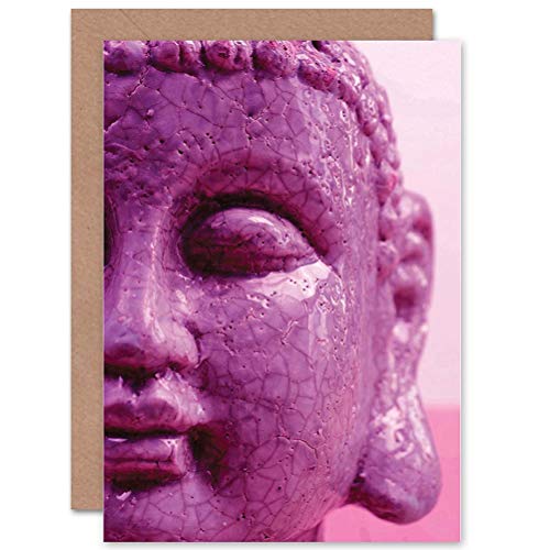 Wee Blue Coo Buddha Sculpture Pink Religious Buddhism Birthday Art Sealed Greeting Card Plus Envelope Blank inside Rosa von Wee Blue Coo