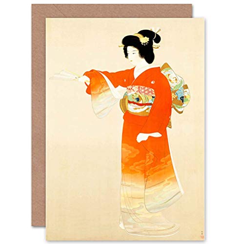 Wee Blue Coo CARD GREETING JAPANESE GEISHA LADY BRIGHT KIMONO GIFT von Wee Blue Coo