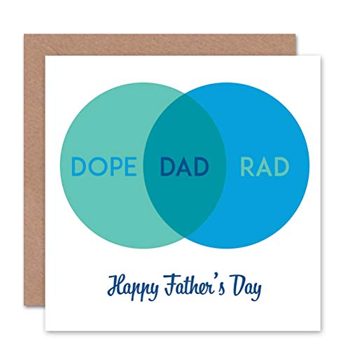 Wee Blue Coo Dope Dad Rad Sets Fathers Day Blank Greetings Card Blau Kuh von Wee Blue Coo