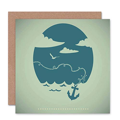 Wee Blue Coo Geburtstagskarte, Motiv: Seevogel, Anker von Wee Blue Coo
