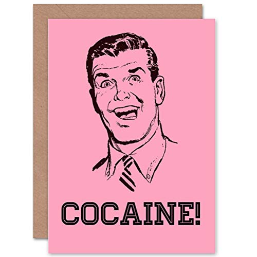 Wee Blue Coo Lustige Grußkarte für Erwachsene, Kokain-Kunst, versiegelt, mit Umschlag innen unbeschriftet von Wee Blue Coo