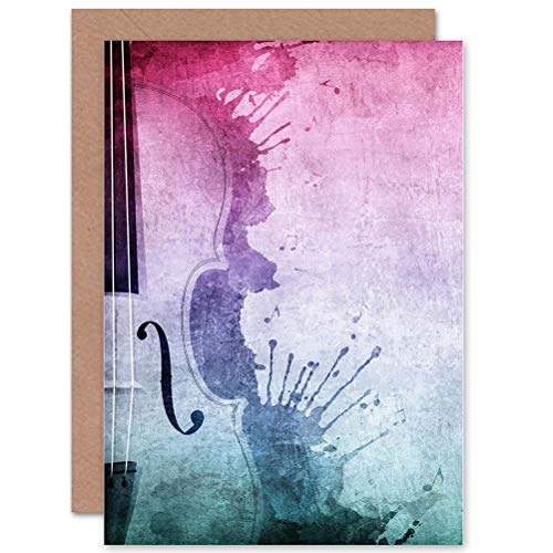 Wee Blue Coo Musik Violine Grunge Splat Geburtstagskarte Wee Blue Coo Musik Violine Grunge Splat Geburtstagskarte von Wee Blue Coo