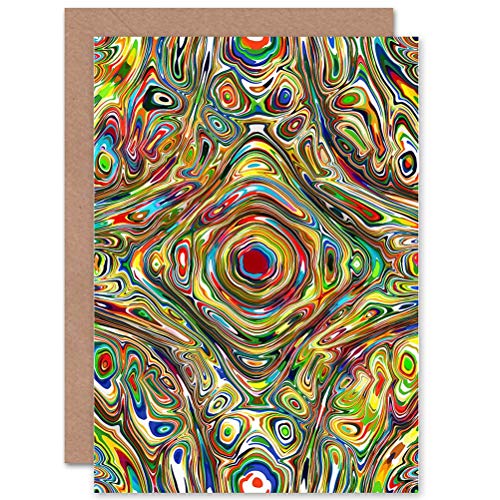 Wee Blue Coo PAINTING PSYCHEDELIC COLOUR DESIGN BLANK GREETINGS BIRTHDAY CARD von Wee Blue Coo