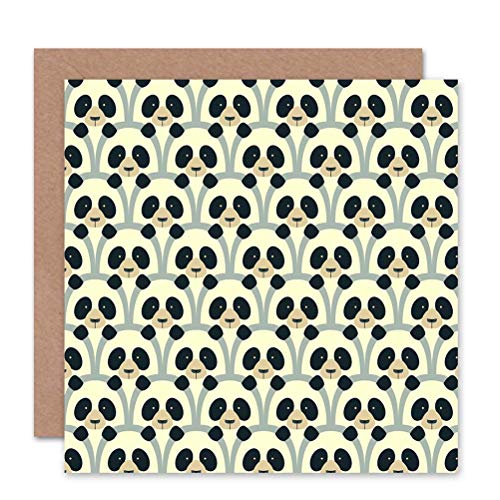 Wee Blue Coo PANDAS ABSTRACT PATTERN BLANK GREETINGS BIRTHDAY CARD ART von Wee Blue Coo