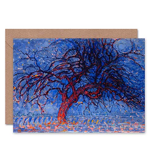 Wee Blue Coo Piet Mondrian Gemälde 1908 Abendroter Baum Geburtstagskarte Grußkarte Wee Blue Coo Piet Mondrian Gemälde 1908 Abendroter Baum Geburtstagskarte Grußkarte von Wee Blue Coo