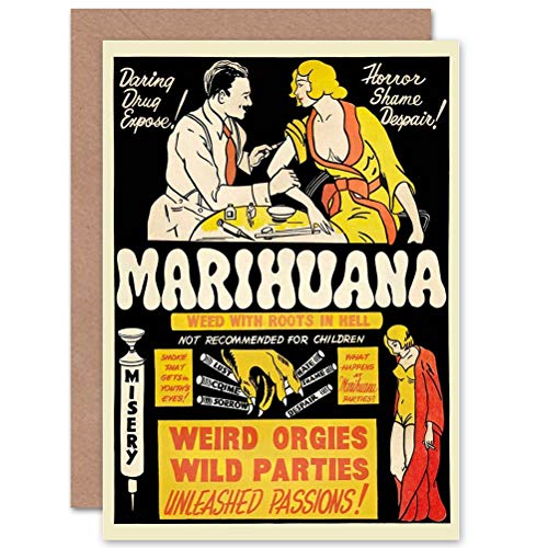 Wee Blue Coo Political Drug Abuse Marijuana Weed Weird Birthday Sealed Greeting Card Plus Envelope Blank inside Politisch Seltsam von Wee Blue Coo