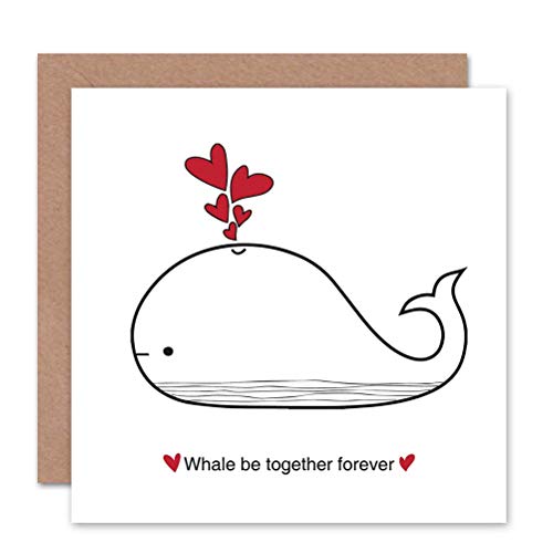 Wee Blue Coo Romantic Valentine Whale Love Together Forever Gift Sealed Greeting Card Plus Envelope Blank inside römisch Liebe Geschenk von Wee Blue Coo