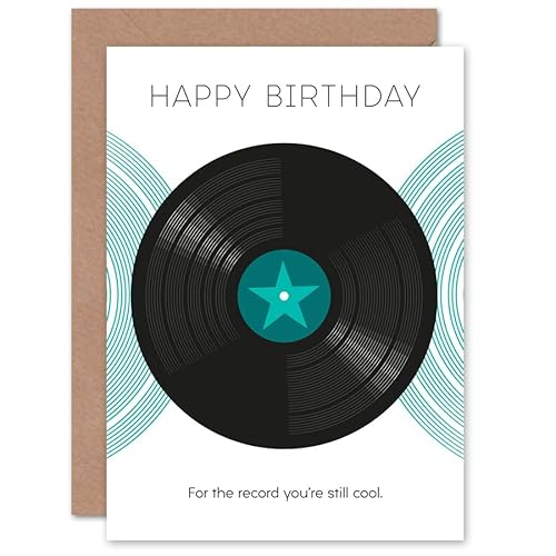 Wee Blue Coo Vinyl-Schallplatten Sind Immer Noch Coole Dj-Decks Geburtstagskarte von Wee Blue Coo