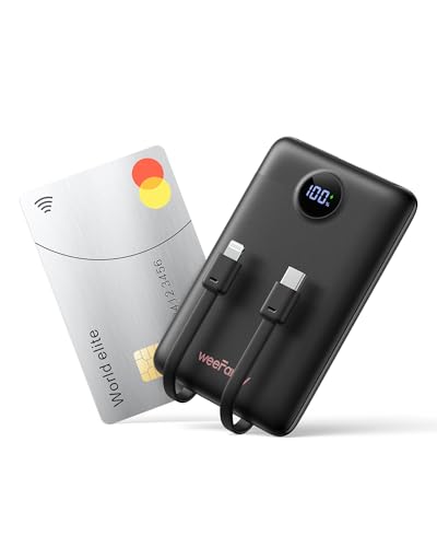 WeeFancy Power Bank 10000mAh Powerbank Klein PD 22,5W Mini Powerbank mit integrierten Kabeln USB C Externe Handyakkus 3 Ausgänge & 3 Eingänge Kompatibel mit iPhone/Samsung/Huawei WeeFancy Power Bank 10000mAh Powerbank Klein PD 22,5W Mini Powerbank mit integrierten Kabeln USB C Externe Handyakkus 3 Ausgänge & 3 Eingänge Kompatibel mit iPhone/Samsung/Huawei von WeeFancy