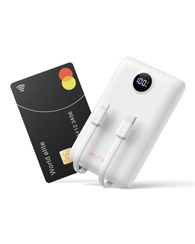 WeeFancy Power Bank 10000mAh Powerbank Klein PD 22,5W Mini Powerbank mit integrierten Kabeln USB C Externe Handyakkus 3 Ausgänge & 3 Eingänge Kompatibel mit iPhone/Samsung/Huawei WeeFancy Power Bank 10000mAh Powerbank Klein PD 22,5W Mini Powerbank mit integrierten Kabeln USB C Externe Handyakkus 3 Ausgänge & 3 Eingänge Kompatibel mit iPhone/Samsung/Huawei von WeeFancy