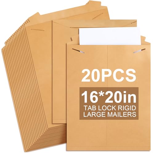 Weekgrat Versandtaschen aus stabilem Karton, 40,6 x 50,8 cm, Braun, 250 g/m², für den Versand von Fotos, Verpackungsdokumenten, Geschenkkarten, CDs, Kunstdrucken, 20 Stück Weekgrat Versandtaschen aus stabilem Karton, 40,6 x 50,8 cm, Braun, 250 g/m², für den Versand von Fotos, Verpackungsdokumenten, Geschenkkarten, CDs, Kunstdrucken, 20 Stück von Weekgrat