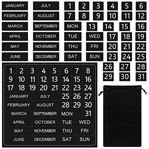 50 Stück Kalendermagnetnummern für Whiteboard und Kühlschrank, magnetische Wochentage und Monate, magnetischer Kalender, Datumsanzeige, für Büro (27,7 x 24,6 cm) von Weewooday