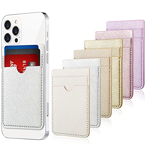 6 Stück Handy-Kartenhalter, Handy-Kartenhalter, PU-Leder, Handy-Kartenfach, Ausweis, Kreditkarte, Brieftasche, Handyhülle, Tasche für die Rückseite des Handys, kompatibel mit den meisten Smartphones 6 Stück Handy-Kartenhalter, Handy-Kartenhalter, PU-Leder, Handy-Kartenfach, Ausweis, Kreditkarte, Brieftasche, Handyhülle, Tasche für die Rückseite des Handys, kompatibel mit den meisten Smartphones von Weewooday