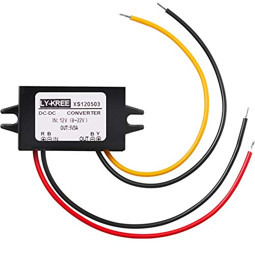 DC Konverter 12V bis 5V 3A 15W DC Abwärtswandler Modul, DC zu DC Reduzierter Spannungsregler Auto Stromwandler Ausgang Netzteil (Kabel Schnittstelle) von Weewooday