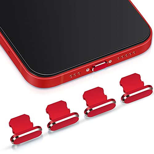 Weewooday 4 Stücke Staubschutz Stecker Kompatibel mit ip 11 ip 12 Schützende Aufladen Staub Abdeckung Kompatibel mit Meisten Handys (Rot) von Weewooday