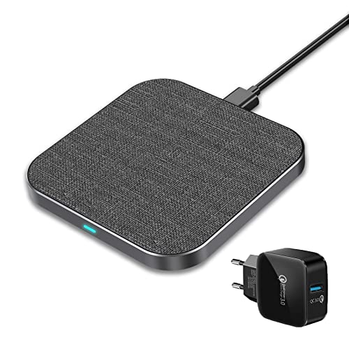 Wefunix 15W Fast Wireless Charger Induktive Ladestation USB C+QC 3.0 Adaptor Qi Kompatibel mit LG iPhone 15 14 13 12 11 XS XR X SE 8 Samsung Galaxy Z Flip S24 S23 S22 S21 S20 Note 20/10 Huawei P40 Pro von Wefunix