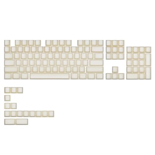 Ergonomisches ABS-Tastenkappen-Set mit 120 Tasten, Originalhöhe, Doppelschussspritzgusstastenkappe, halbtransparent, für mechanische Tastaturen Ergonomisches ABS-Tastenkappen-Set mit 120 Tasten, Originalhöhe, Doppelschussspritzgusstastenkappe, halbtransparent, für mechanische Tastaturen von Wegiwuca