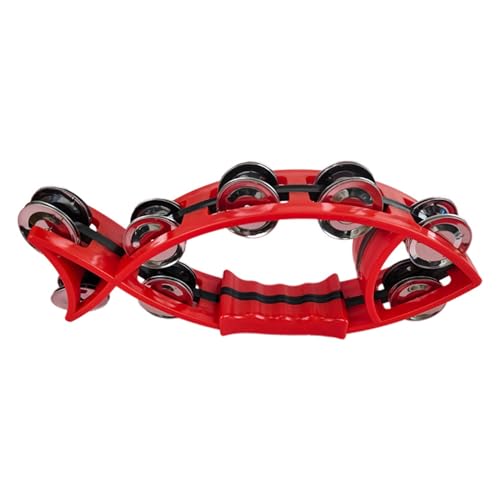 Fischgeformte Handbell Doppelreihe Tamburines Tambourin Handheld Percussion Drum Tamborines Musikinstrument von Wegiwuca