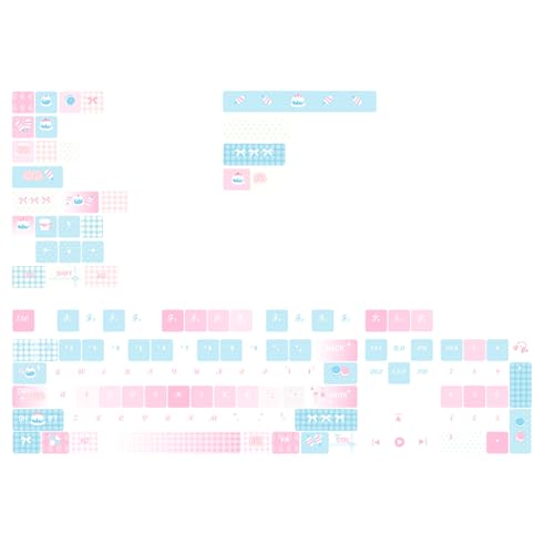 PBT-Tastenkappen-Set mit 131 Tasten, MOA-Höhe, Wärme, sublimiert, Cartoon, schönes Kuchen-Thema für mechanische Tastaturen PBT-Tastenkappen-Set mit 131 Tasten, MOA-Höhe, Wärme, sublimiert, Cartoon, schönes Kuchen-Thema für mechanische Tastaturen von Wegiwuca