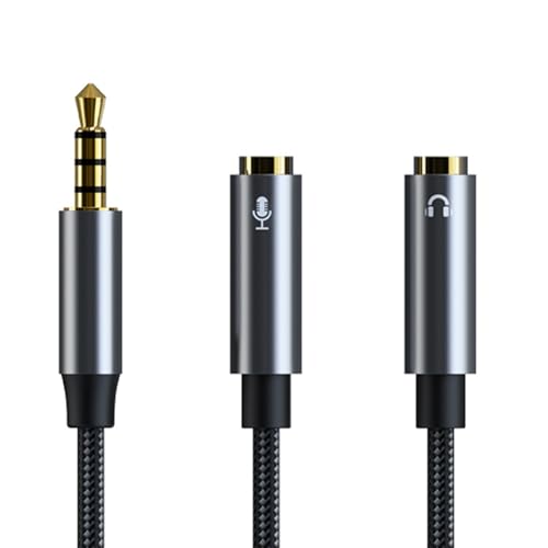 Wegiwuca Gaming Ohrhörer Für PC Adapterstecker Und 3 5 Mm Sound Und Mikrofon Splitterkabel Für Die Verbesserung Der Haltbarkeit Und Der Rauschreduzierung Spielen von Wegiwuca
