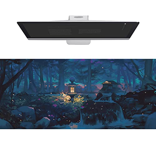 Wehilion XXL Gaming Großes Mauspad 800x300x3 mm, Schreibtischunterlage mit Genähten Rändern, HD-Anime-Landschaftskarte für, Office & Zuhause, DMFJT07, 800 x 300 ×3mm von Wehilion