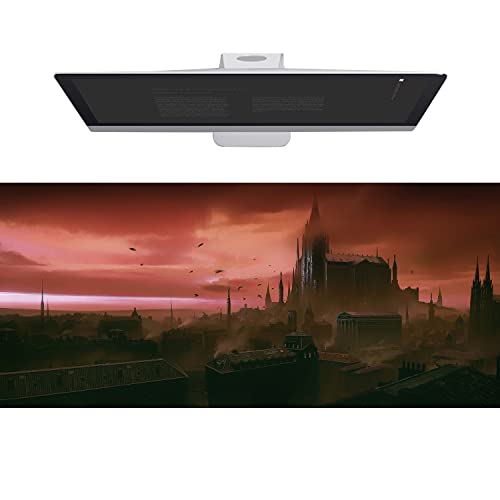 Wehilion XXL Gaming Großes Mauspad 800x300x3 mm, Schreibtischunterlage mit Genähten Rändern, Mauspad mit HD-Anime-Landschaftskarte für Gaming, Office & Zuhause von Wehilion