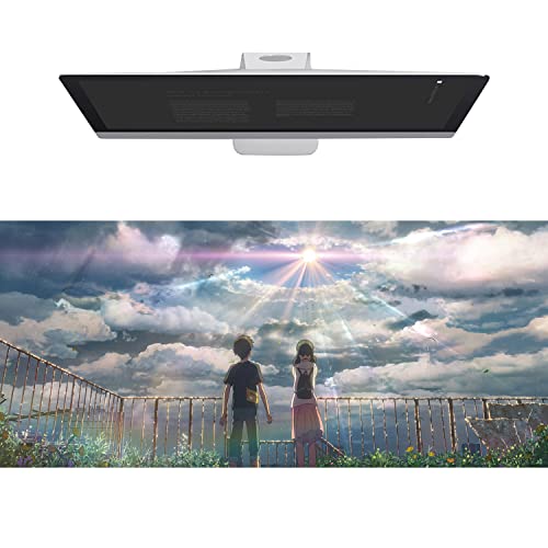 Wehilion XXL Gaming Großes Mauspad 900x400x3 mm, Schreibtischunterlage mit Genähten Rändern, Mauspad mit HD-Anime-Landschaftskarte für Gaming, Office & Zuhause von Wehilion