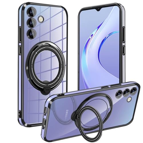 Hülle für Samsung Galaxy A34 5G, Transparent Schutzhülle mit Magnet Ständer, Magnetisch Durchsichtig Dünn Weicher Silikon TPU Kratzfest Stoßfest Handyhülle für Samsung A34 von WeiCase