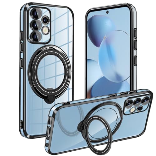 Hülle für Samsung Galaxy A52s 5G / A52 / A52 5G, Transparent Schutzhülle mit Magnet Ständer, Magnetisch Durchsichtig Dünn Weicher Silikon TPU Kratzfest Stoßfest Handyhülle für Samsung A52s von WeiCase