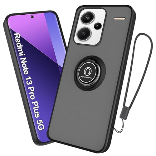 WeiCase Handykette Hülle für Xiaomi Redmi Note 13 Pro Plus 5G mit Band, Rüstung Schutzhülle mit 360 Grad Ring, Metall Halter Magnet Ständer, Silikon Stoßfest Handyhülle für Redmi Note 13 Pro Plus 5G von WeiCase