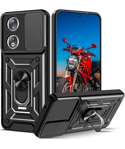 WeiCase Hülle für Honor 90, Kameraschutz mit Slide Camera, Rüstung Schutzhülle mit 360 Grad Ring, Metall Halter Magnet Ständer, Silikon Stoßfest Handyhülle für Honor 90 von WeiCase