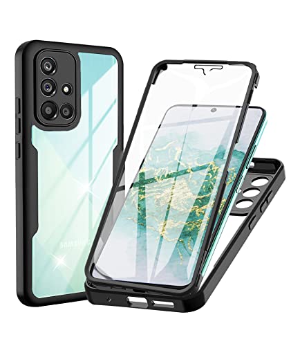 WeiCase Hülle für Samsung Galaxy A71 4G (Nicht für A71 5G), Transparent 360 Grad Rundumschutz Schutzhülle mit Integriertem Displayschutz Stoßfest Ultradünn Silikon Handyhülle für Samsung A71, Schwarz von WeiCase
