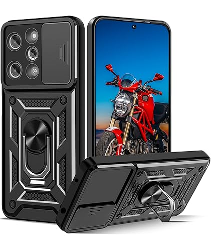 WeiCase Hülle für Xiaomi Redmi 12 4G, Kameraschutz mit Slide Camera, Rüstung Schutzhülle mit 360 Grad Ring, Metall Halter Magnet Ständer, Silikon Stoßfest Handyhülle für Redmi 12 von WeiCase