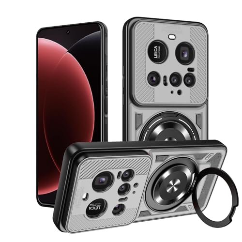 Weicase Hülle für xiaomi 15 Ultra 5G, mit unsichtbarem Ständer (360-Grad-Drehung), stoßfeste und Kratzfeste Schutzhülle in Militärqualität, grau von WeiCase