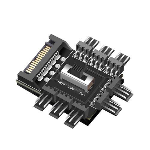 Computer Case Fan Hub HUB4 Wire 3pin 4pin Controller Multi PWM Speed Controller Temperaturkontrolle 3pin von Weiara