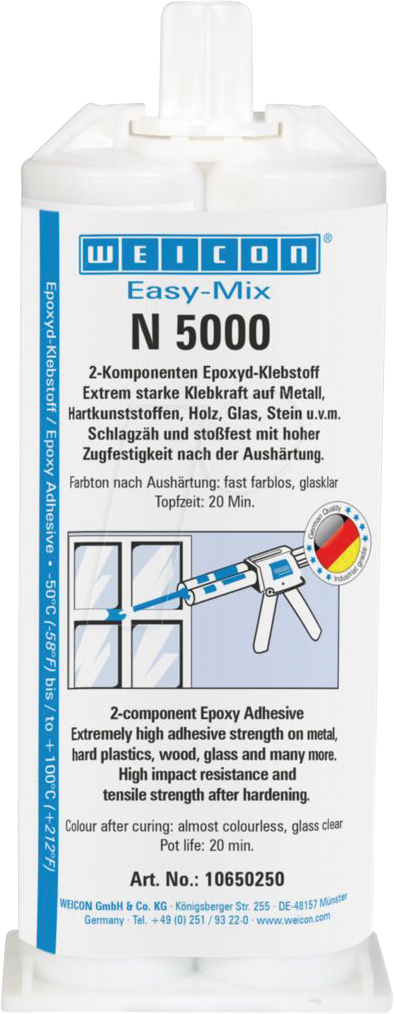 KLEBER MIX N50 - Epoxykleber, Easy-Mix N, gelb / opak, 50 ml von Weicon