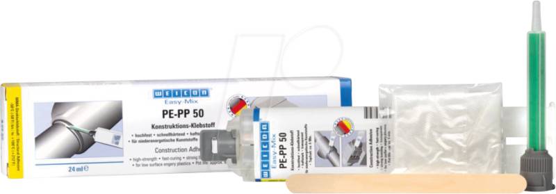 WEICON 10665025 - Set Easy-Mix PE-PP 50 2-Komponenten Konstruktions-Klebstoff, 24 von Weicon
