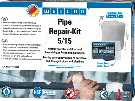 WEICON 10710001 - WEICON Pipe Repair Kit, 5/15, 5 cm x 1,5 m von Weicon