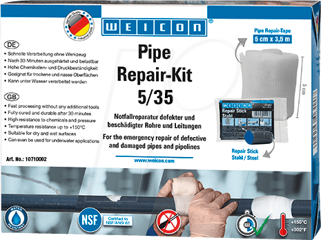WEICON 10710002 - WEICON Pipe Repair Kit, 5/35, 5 cm x 3,6 m von Weicon